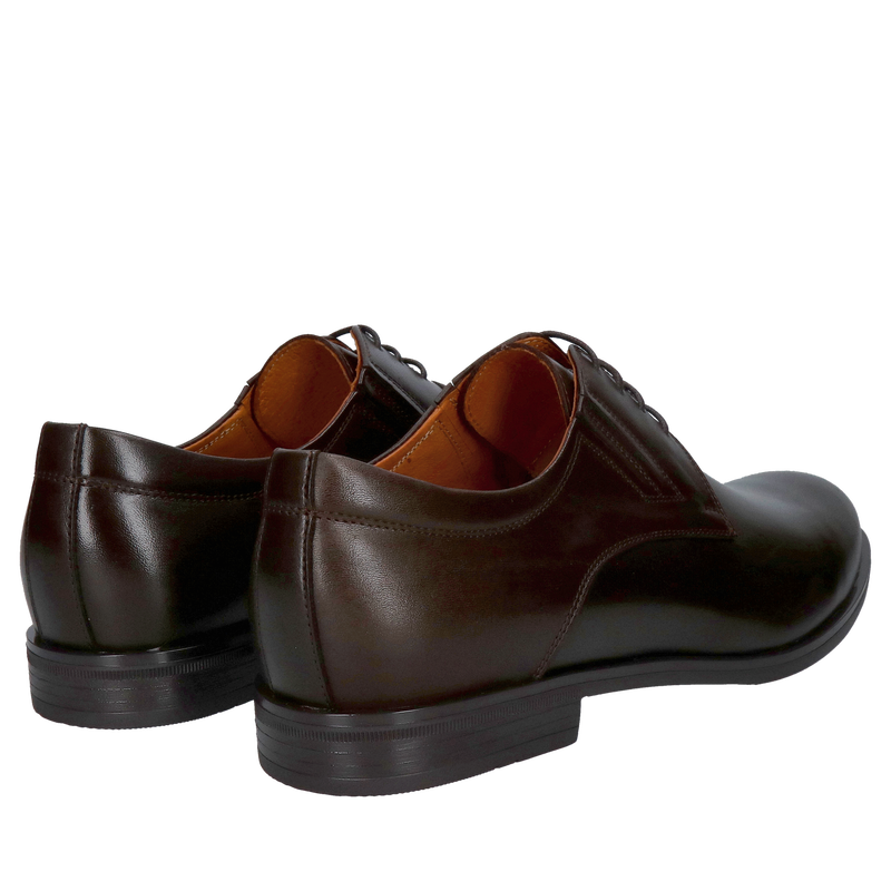 Eleganckie buty do garnituru, półbuty brązowe wizytowe na okazję ze skóry od polskiego producenta