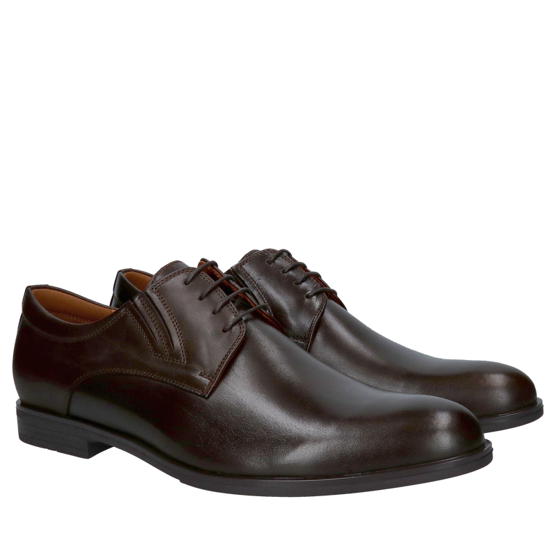 Eleganckie buty do garnituru, półbuty brązowe wizytowe na okazję ze skóry od polskiego producenta