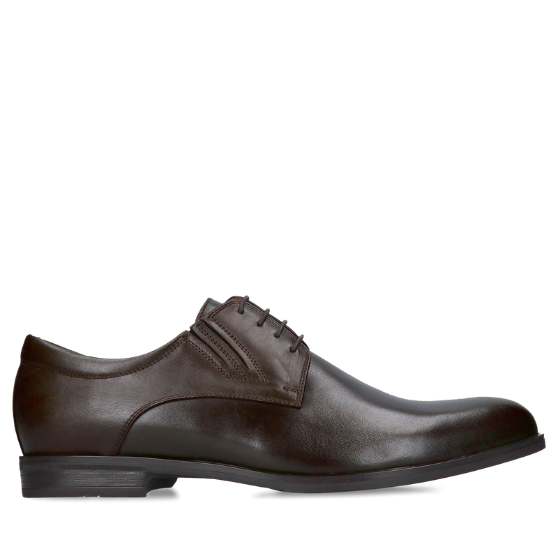 Eleganckie buty do garnituru, półbuty brązowe wizytowe na okazję ze skóry od polskiego producenta