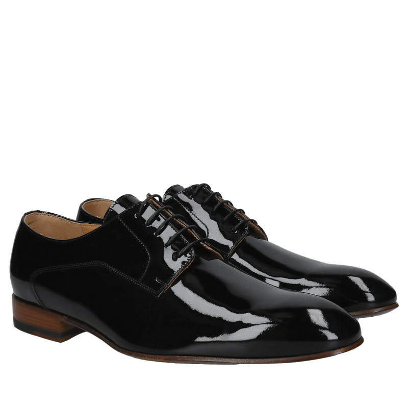 Buty męskie premium, lakierki męskie na skórzanej podeszwie, półbuty męskie na skórze, kolekcja premium Conhpol Gold