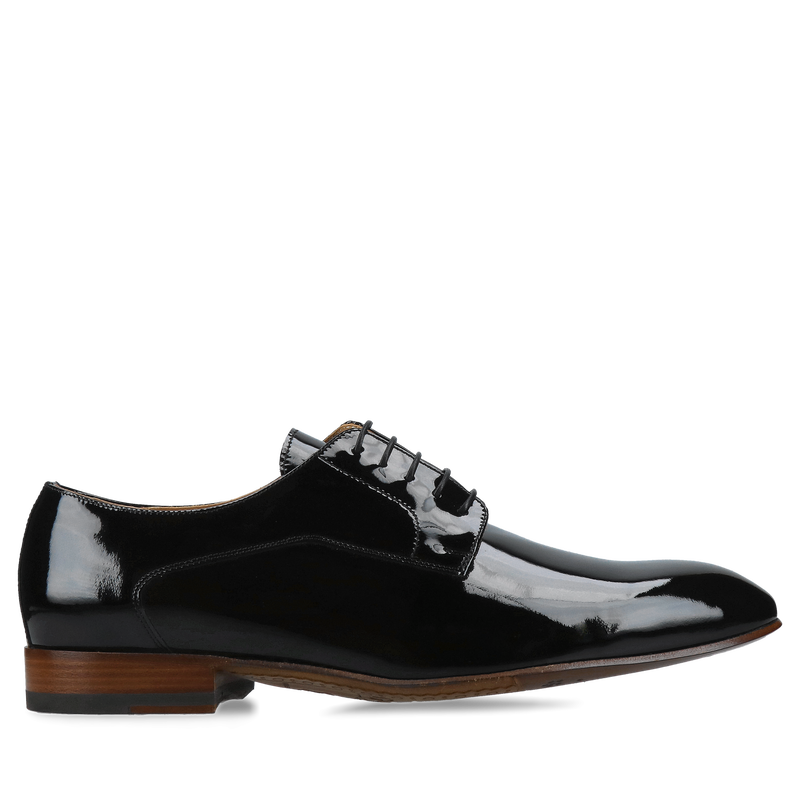 Buty męskie premium, lakierki męskie na skórzanej podeszwie, półbuty męskie na skórze, kolekcja premium Conhpol Gold