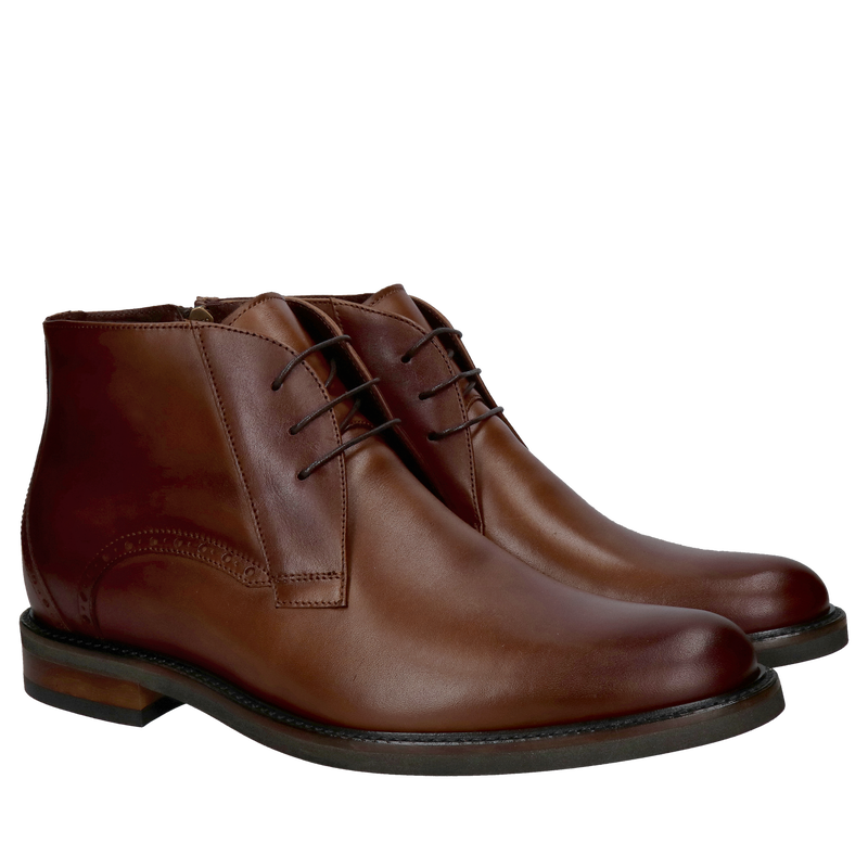 Brązowe botki podwyższające, buty podwyższane na zimę ocieplane, wysoka jakość wykonania polski producent Conhpol