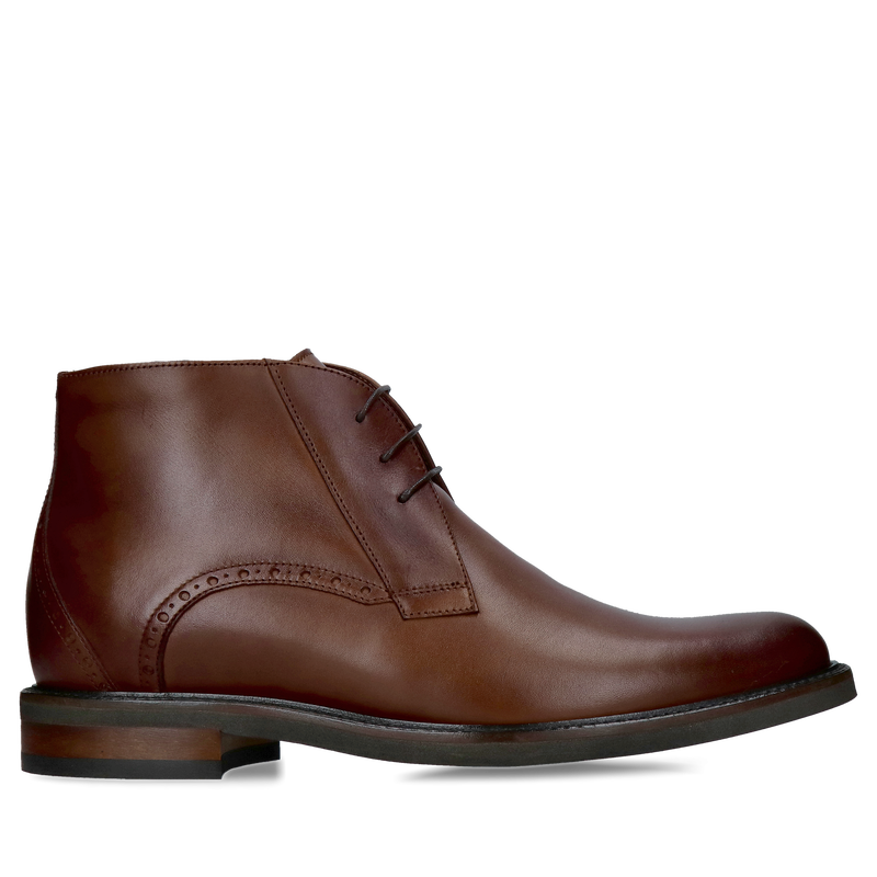 Brązowe botki podwyższające, buty podwyższane na zimę ocieplane, wysoka jakość wykonania polski producent Conhpol