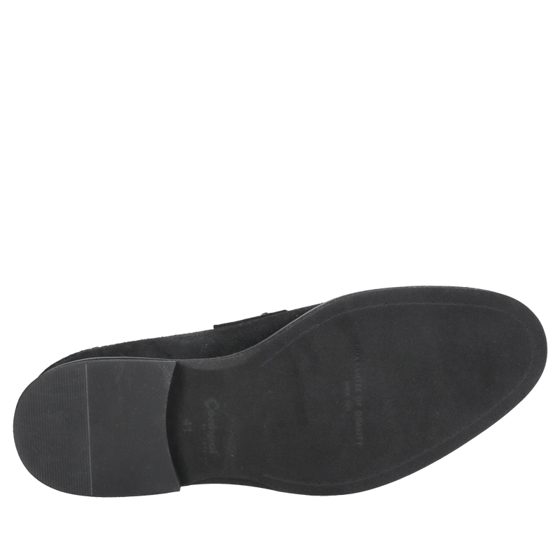 Męskie buty czarne zamszowe, buty męskie wsuwane ze skóry, loafersy męskie czarne