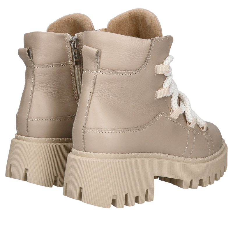 Damskie beżowe śniegowce, zimowe buty damskie śniegowce na grubej podeszwie