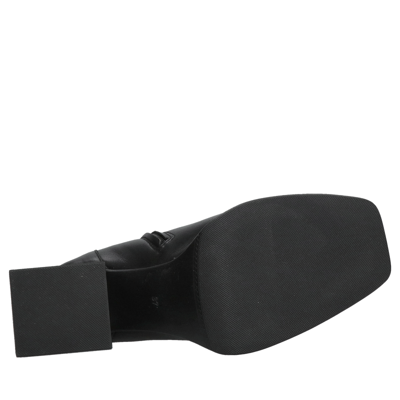 Modowe botki damskie na grubym obcasie, eleganckie botki ze skóry licowej