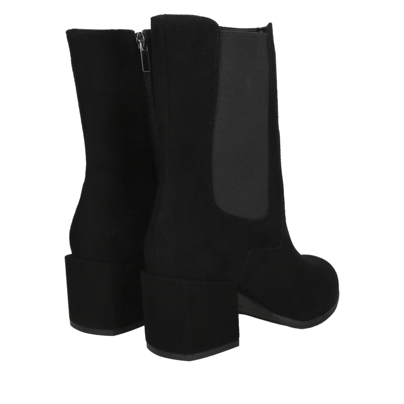 Eleganckie botki wysokie na niskim obcasie, zamszowe botki damskie ze skóry, sztyblety zamszowe na obcasie