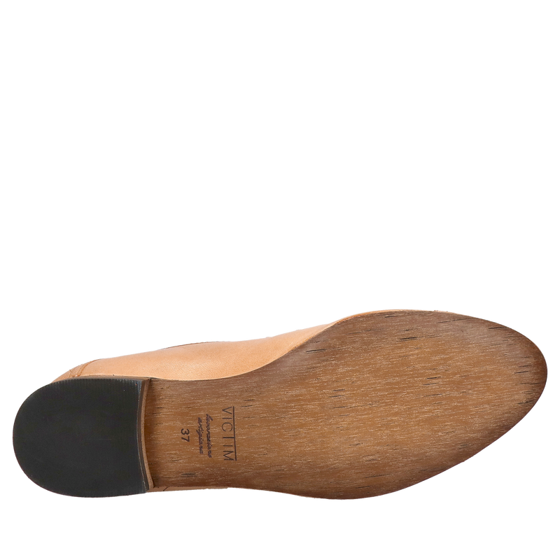 Niskie rude botki damskie nie ocieplane ze skóry z ozdobnym wykończeniem pomarańczowego zamszu, Konopka Shoes