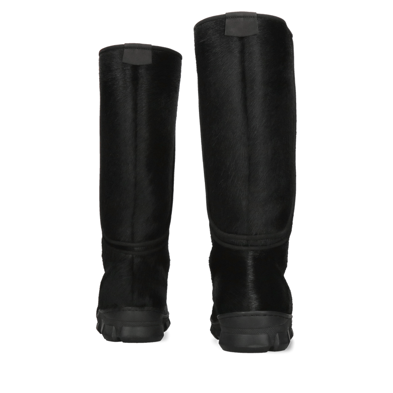 Wysokie śniegowce z naturalnym futrem, ciepłe kozaki damskie z futerkiem