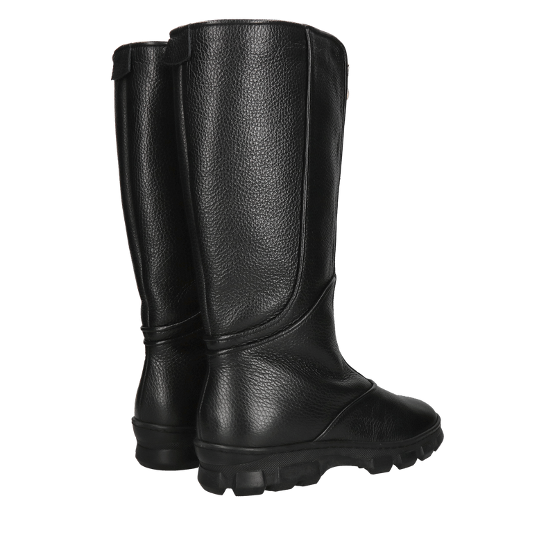 Kozaki damskie mocno ocieplane na grubej podeszwie, wysokie kozaki z zamkiem z przodu