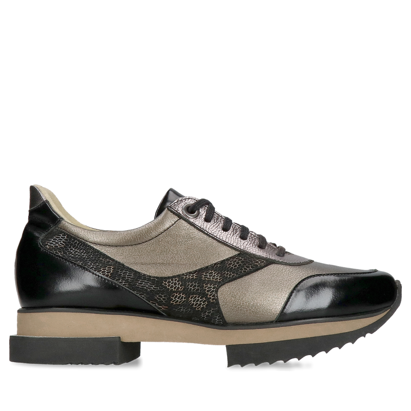 Damskie sneakersy czarne, sportowe damskie buty lekkie, miękkie i wygodne ze skóry