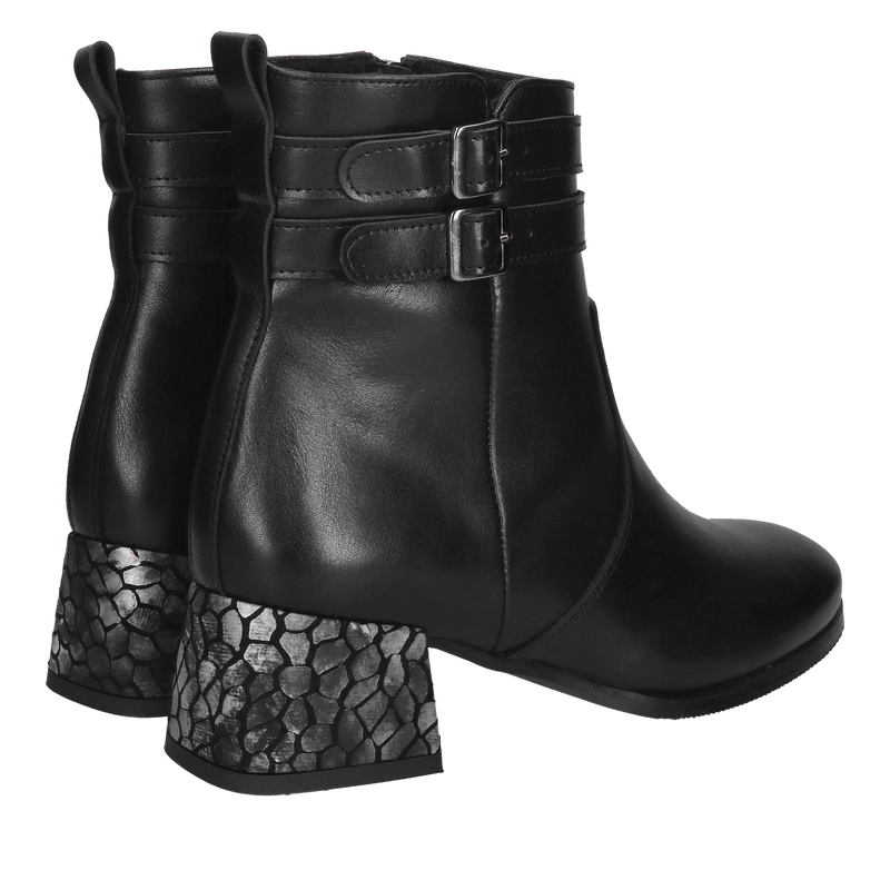 Botki damskie ze skóry, elegancki botek damski na klocku, wygodne buty na jesień, Konopka shoes