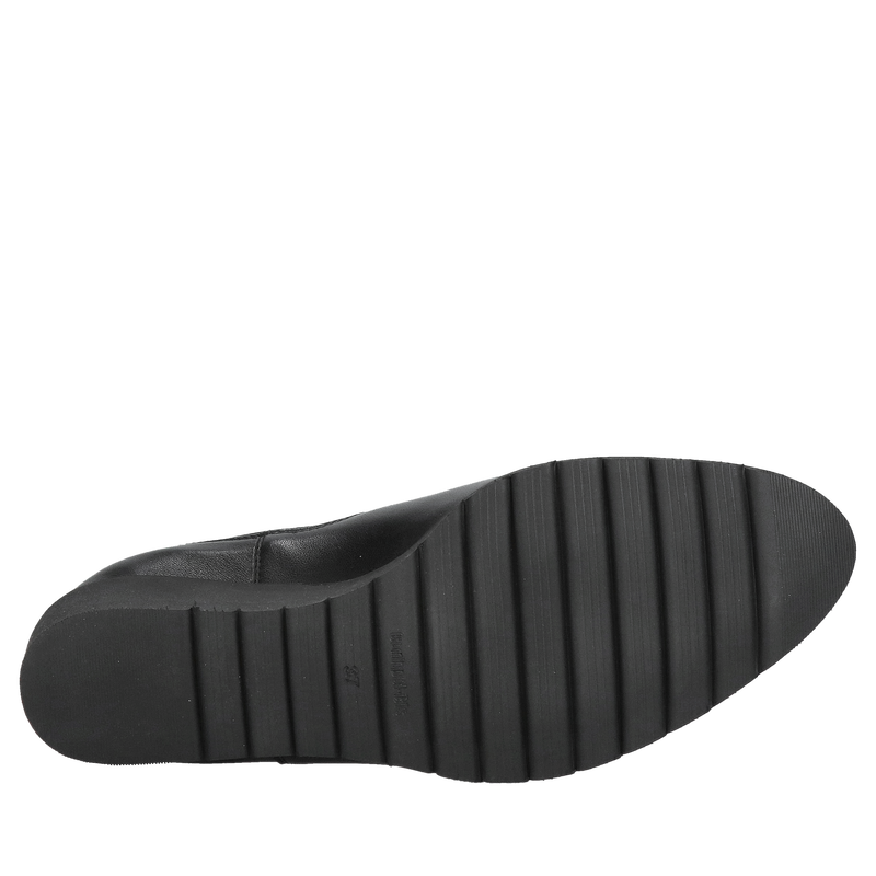 Czarne botki na platformie, sztyblety damskie na koturnie, buty na koturnie z gumami