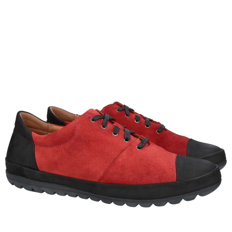 Męskie czerwone buty ze skóry, wygodne zamszowe buty męskie z miękką i wyciąganą wkładką