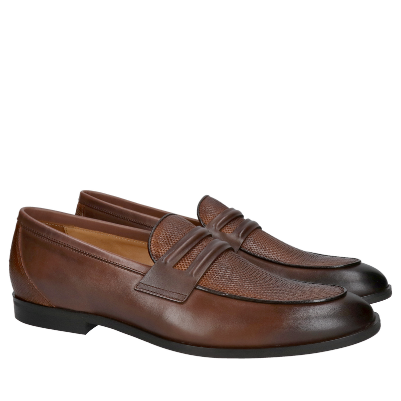 Wsuwane buty męskie, loafersy męskie brązowe, eleganckie buty wsuwane ze skóry naturalnej, Konopka Shoes