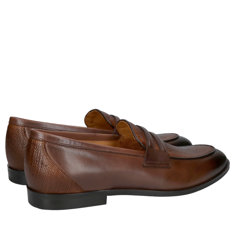 Wsuwane buty męskie, loafersy męskie brązowe, eleganckie buty wsuwane ze skóry naturalnej, Konopka Shoes
