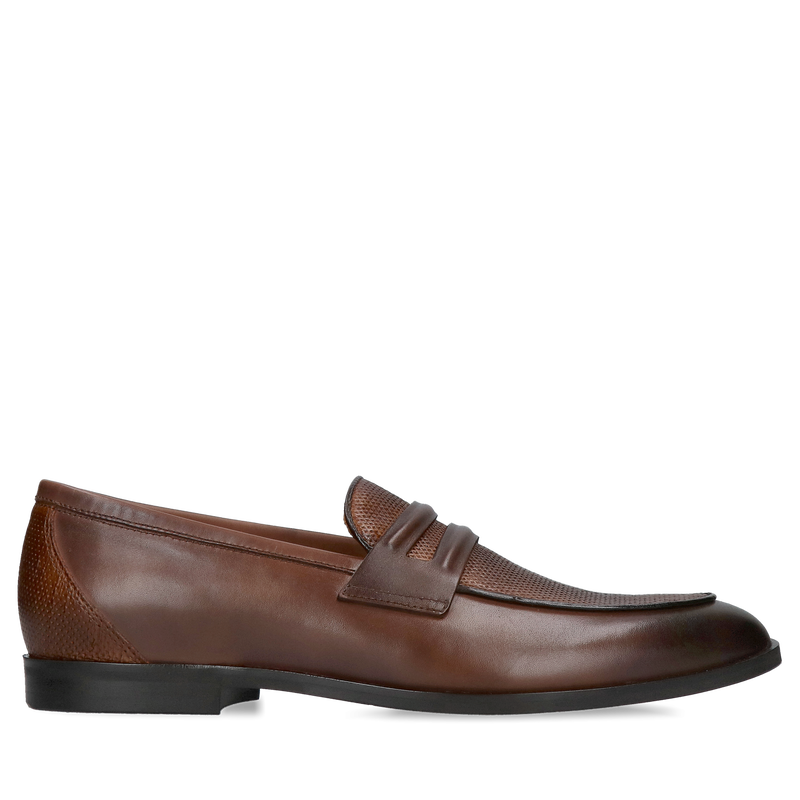 Wsuwane buty męskie, loafersy męskie brązowe, eleganckie buty wsuwane ze skóry naturalnej, Konopka Shoes