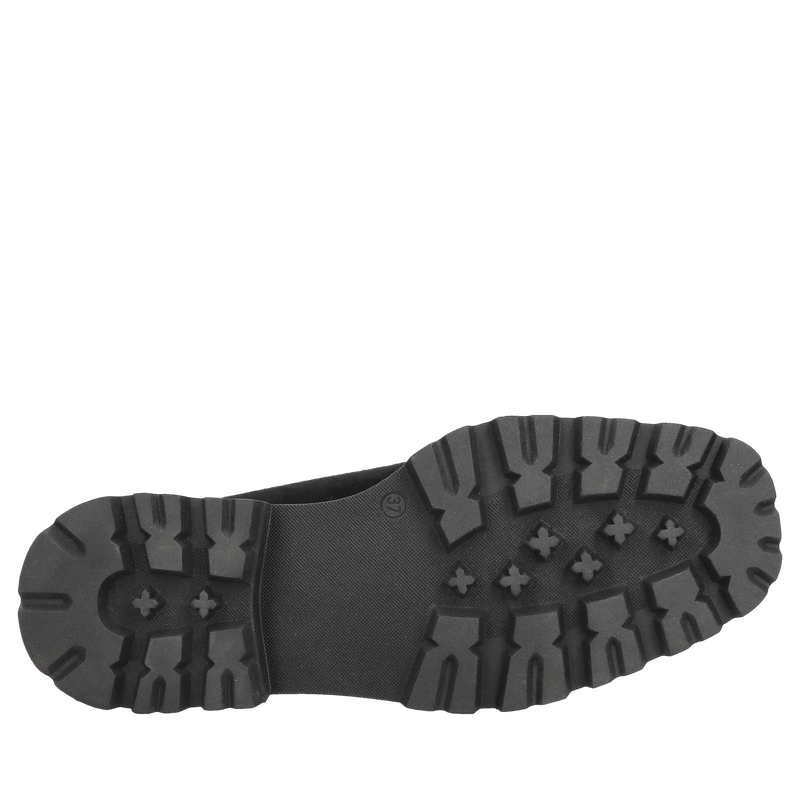 Zamszowe botki niskie na grubej podeszwie, wygodne trapery damskie