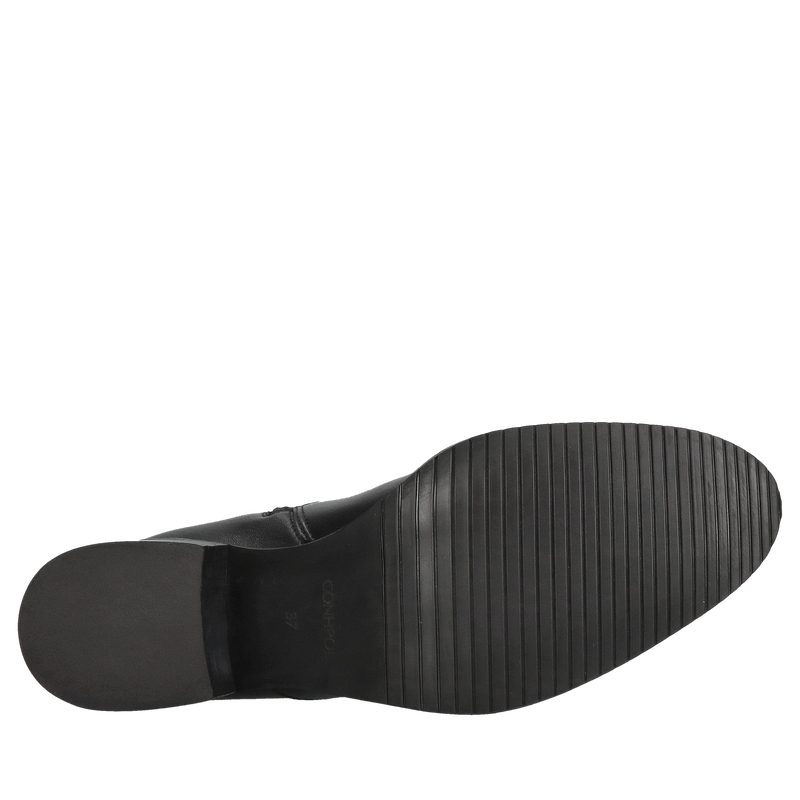 Oficerki czarne ze skóry naturalnej, wysokie kozaki wygodne, Konopka Shoes