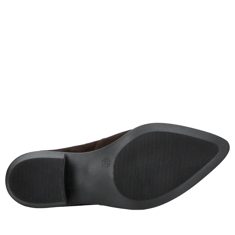 Brązowe kowbojki damskie ze skóry, czekoladowe kowbojki botki