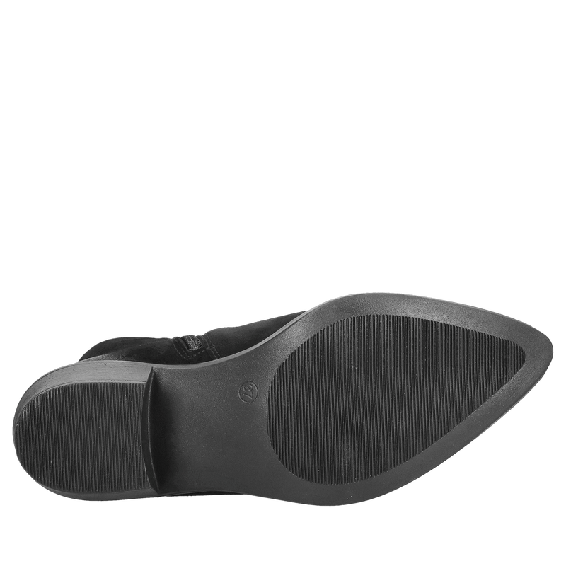 Wyższe czarne kowbojki ze skóry zamszowej, wygodne damskie kowbojki