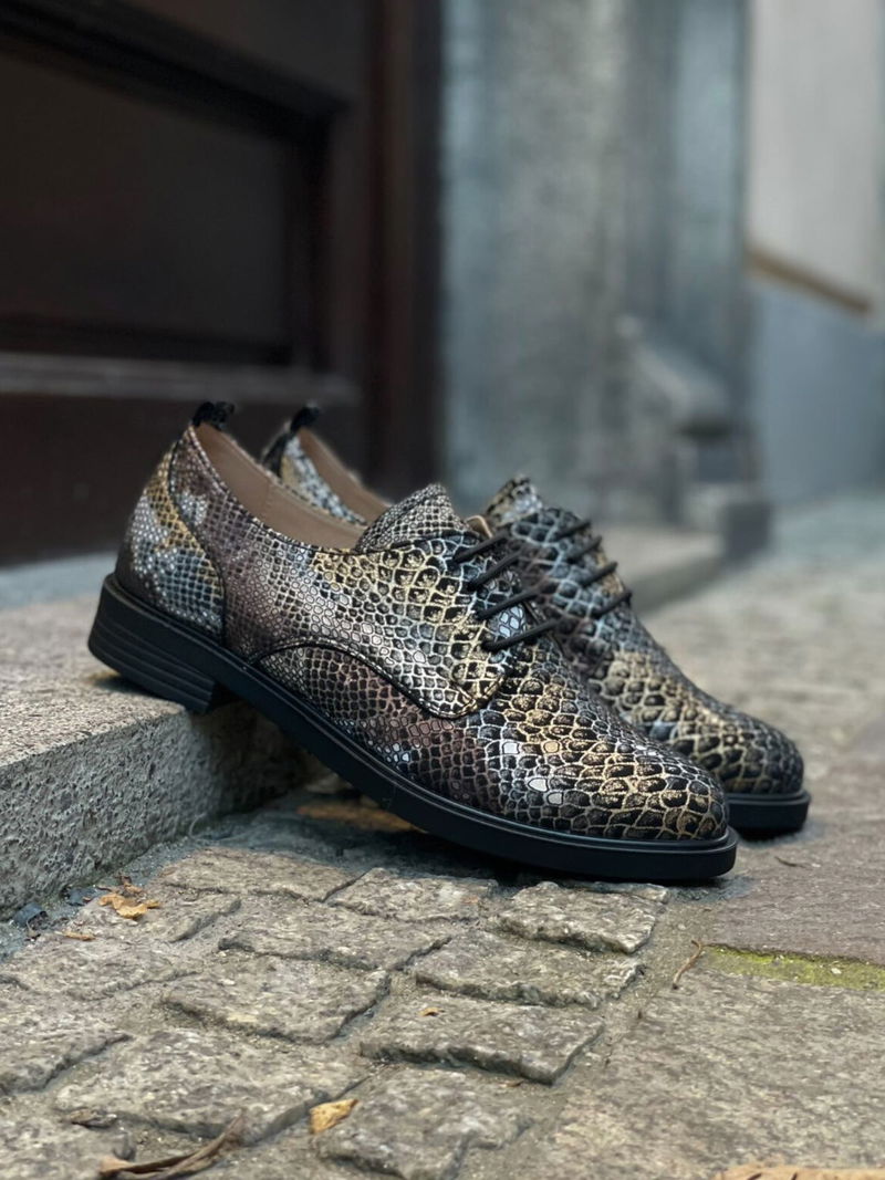 Wygodne szerokie buty damskie, półbuty damskie skórzane, półbuty damskie sznurowane