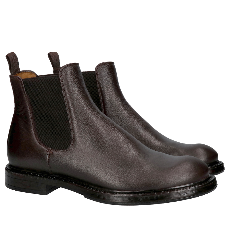 Męskie brązowe sztyblety, wygodne trzewiki męskie z gumami