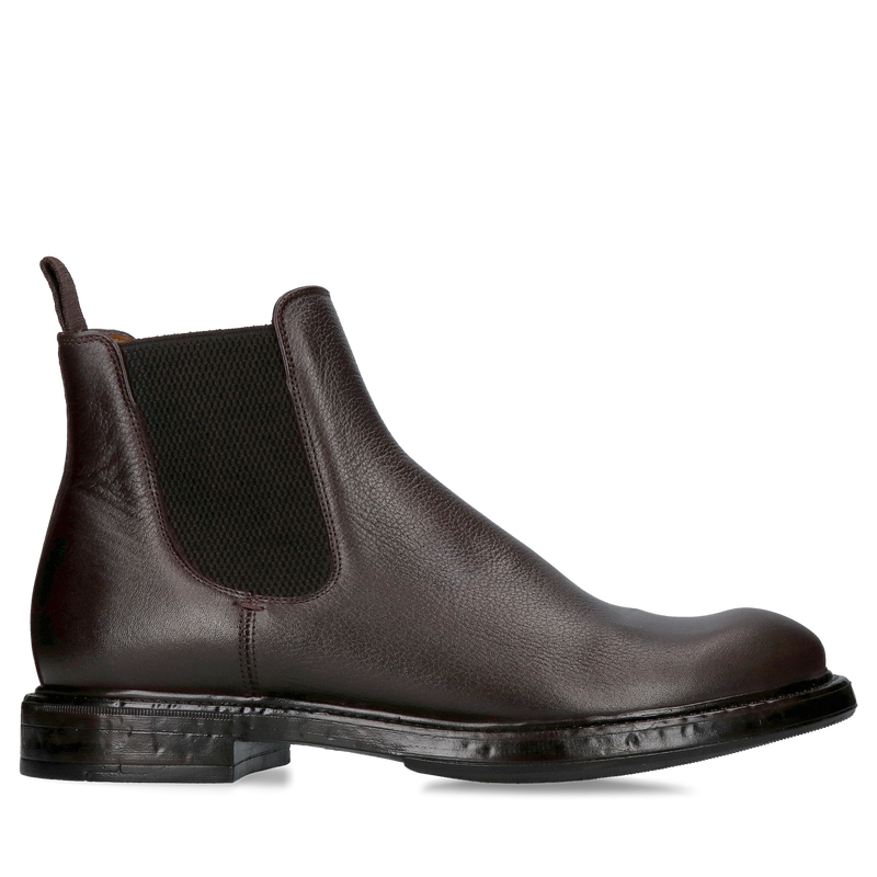 Męskie brązowe sztyblety, wygodne trzewiki męskie z gumami