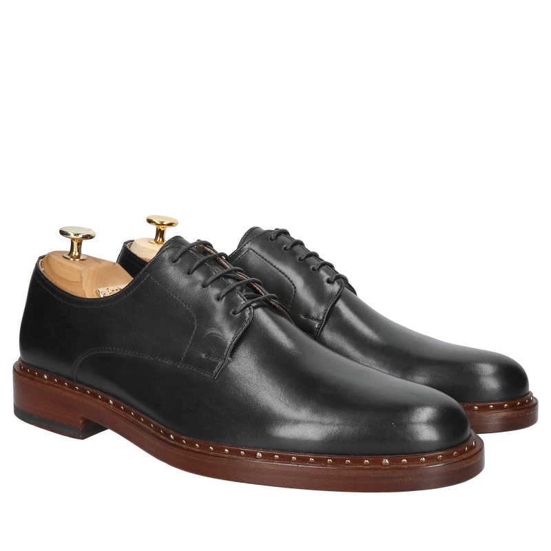 Buty premium na grubej podeszwie skórzanej, klasyczne buty eleganckie