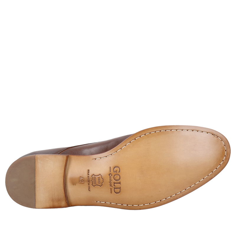 Eleganckie buty męskie na skórzanej podeszwie, brązowe buty do garnituru