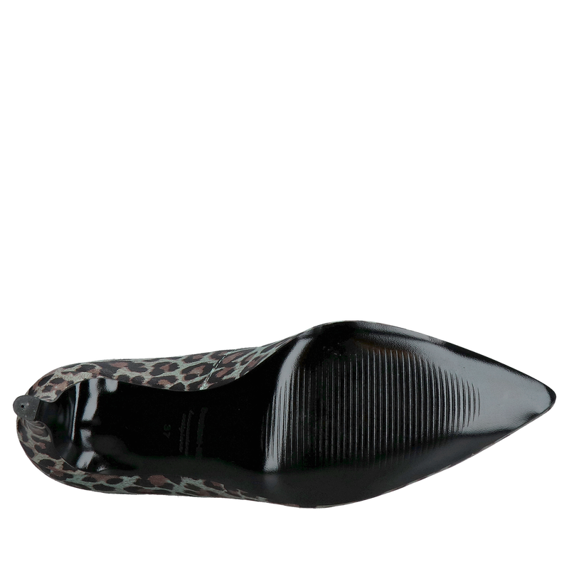 Szpilki panterkowe na niskim obcasie, wygodne i modne szpilki w zwierzęcym motywem, Konopka Shoes