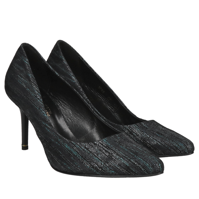 Wyjątkowo eleganckie szpilki damskie na niskim obcasie, czółenka do sukienki wizytowej, Konopka Shoes