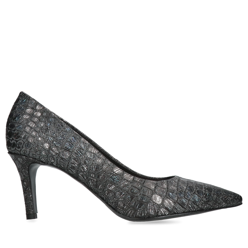 Niskie szpilki damskie ze skóry, eleganckie czarne czółenka do eleganckiej sukienki, Konopka Shoes