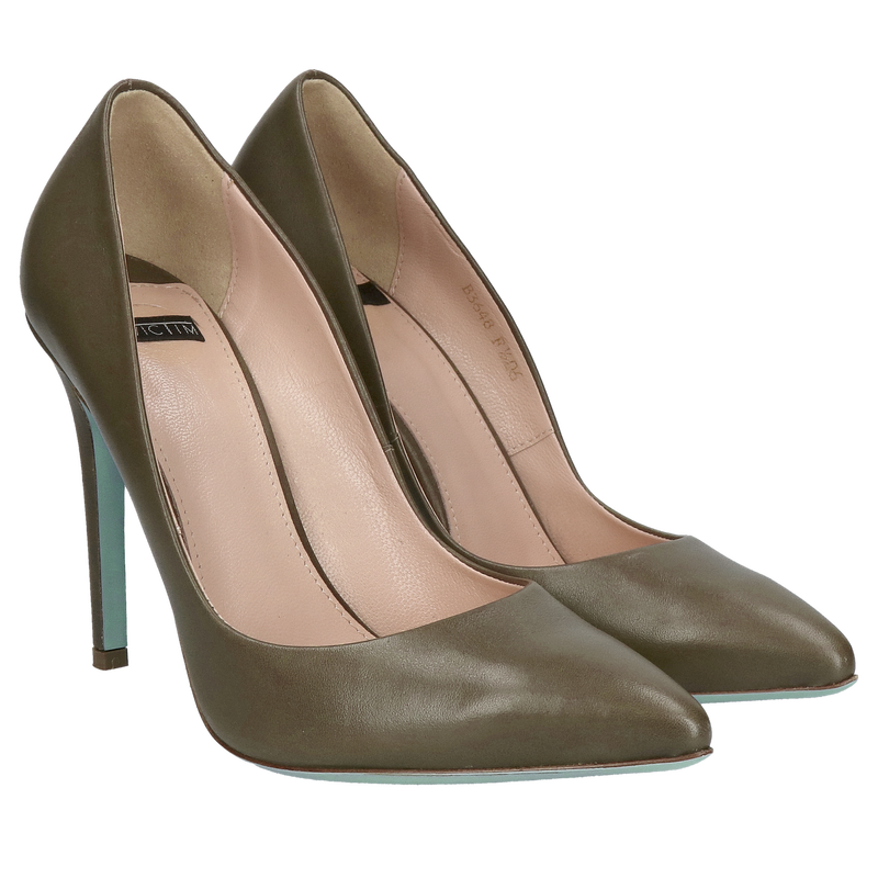 Luksusowe szpilki z niebieską podeszwą skórzaną, wysokie szpilki brązowe na wyjątkowe okazję, Konopka Shoes