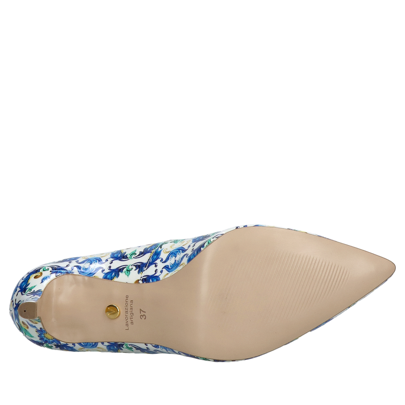 Wyjątkowe szpilki ze skóry lakierowanej, wygodne czółenka do szpica, szpilki do sukienki