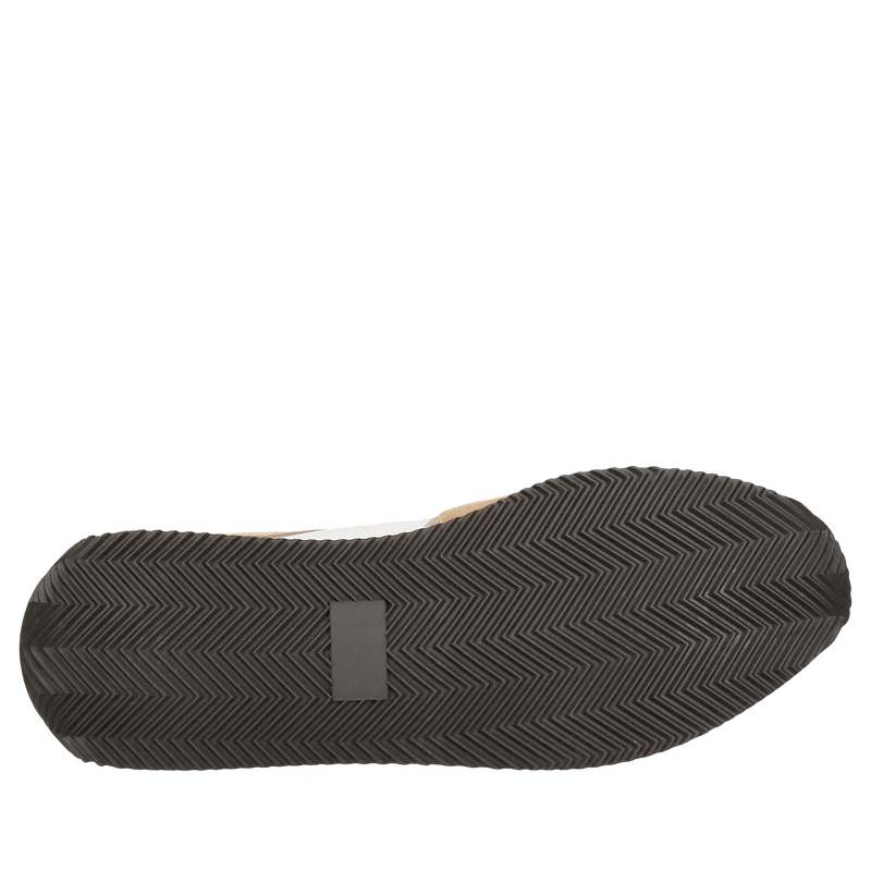 Męskie sportowe sneakersy ze skóry zamszowej oraz lekkiego białego materiału