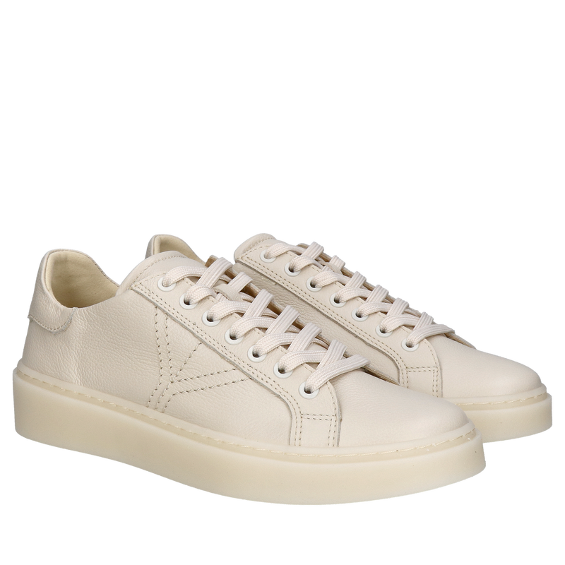 Beżowe sneakersy damskie, lekkie sportowe buty w kolorze nude