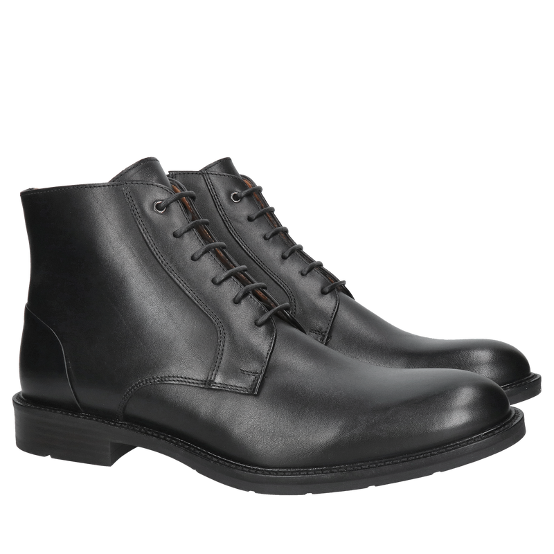 Garniturowe eleganckie trzewiki męskie, wizytowe botki męskie nie ocieplane, Konopka Shoes