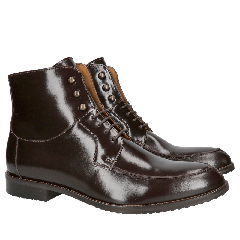 Brązowe trzewiki męskie nie ocieplane do biura, na co dzień, eleganckie botki męskie, trzewiki bez ocieplenia, Konopka Shoes