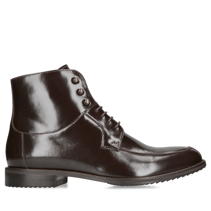 Brązowe trzewiki męskie nie ocieplane do biura, na co dzień, eleganckie botki męskie, trzewiki bez ocieplenia, Konopka Shoes