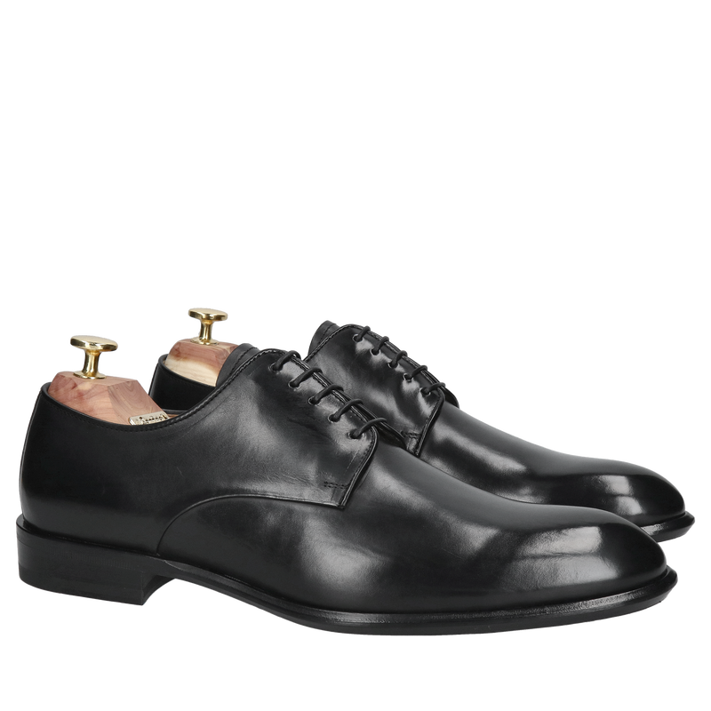 Męskie buty premium na skórzanej podeszwie, wysoka jakość, styl i minimalizm, buty premium do garnituru