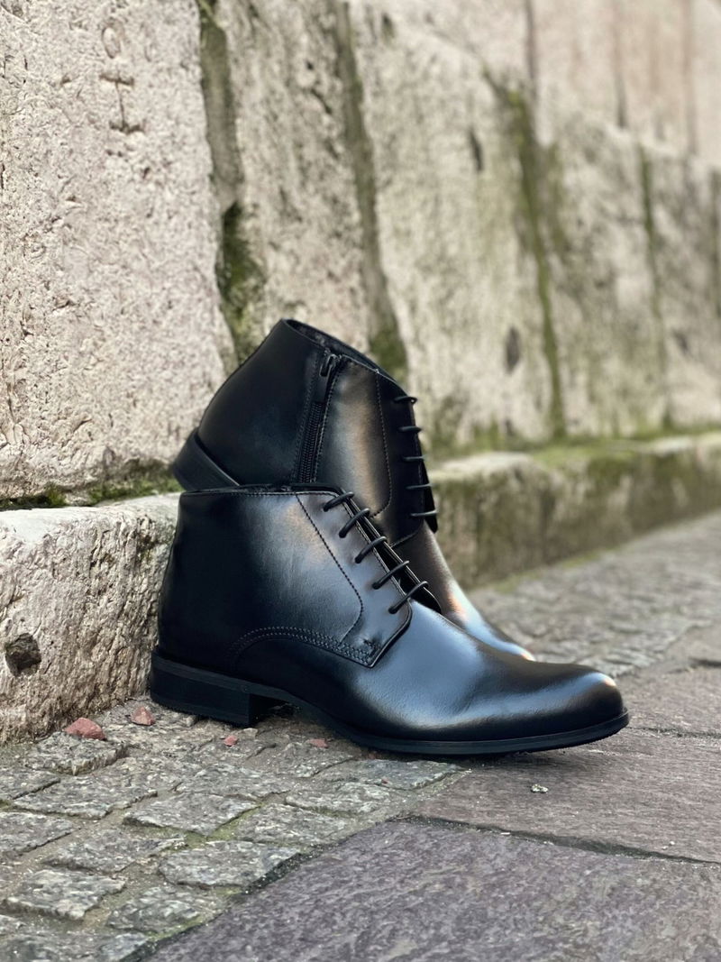 Eleganckie garniturowe trzewiki męskie ocieplane, wizytowe trzewiki męskie do garnituru, Konopka Shoes