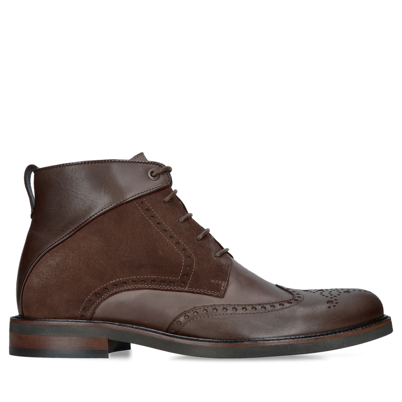 Eleganckie męskie trzewiki ze skóry naturalnej, botki męskie zimowe nie ocieplane