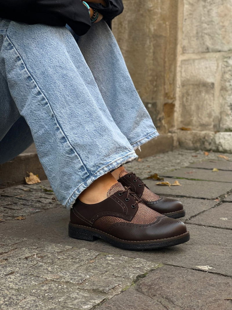 Wygodne buty damskie na jesień, półbuty sznurowane na grubszej podeszwie, polski producent obuwia