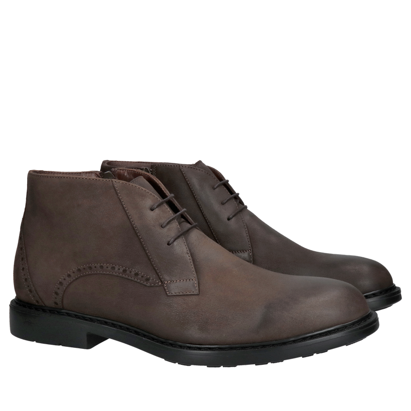 Niskie trzewiki męskie nie ocieplane ze skóry zamszowej