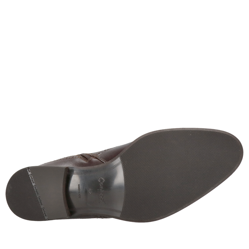 Eleganckie męskie trzewiki ze skóry naturalnej w kolorze ciemnego brązu, Konopka Shoes