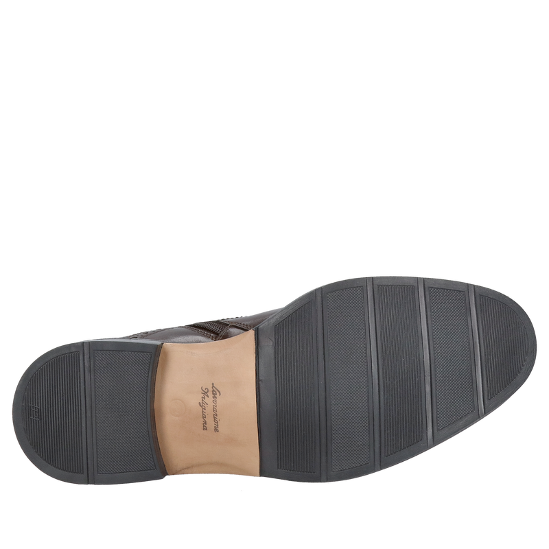 Męskie trzewiki nie ocieplane na zamek, botki męskie skórzane w ciemnym brązie, Konopka Shoes