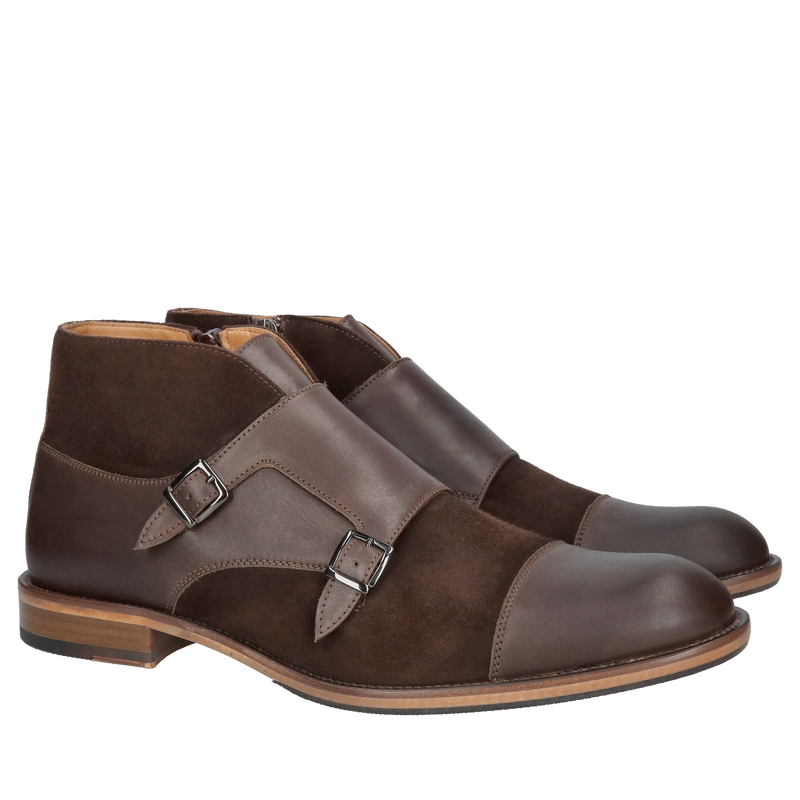 Monki męskie bez ocieplenia, wysoka jakość skóry zamszowej połączona ze skórą licową