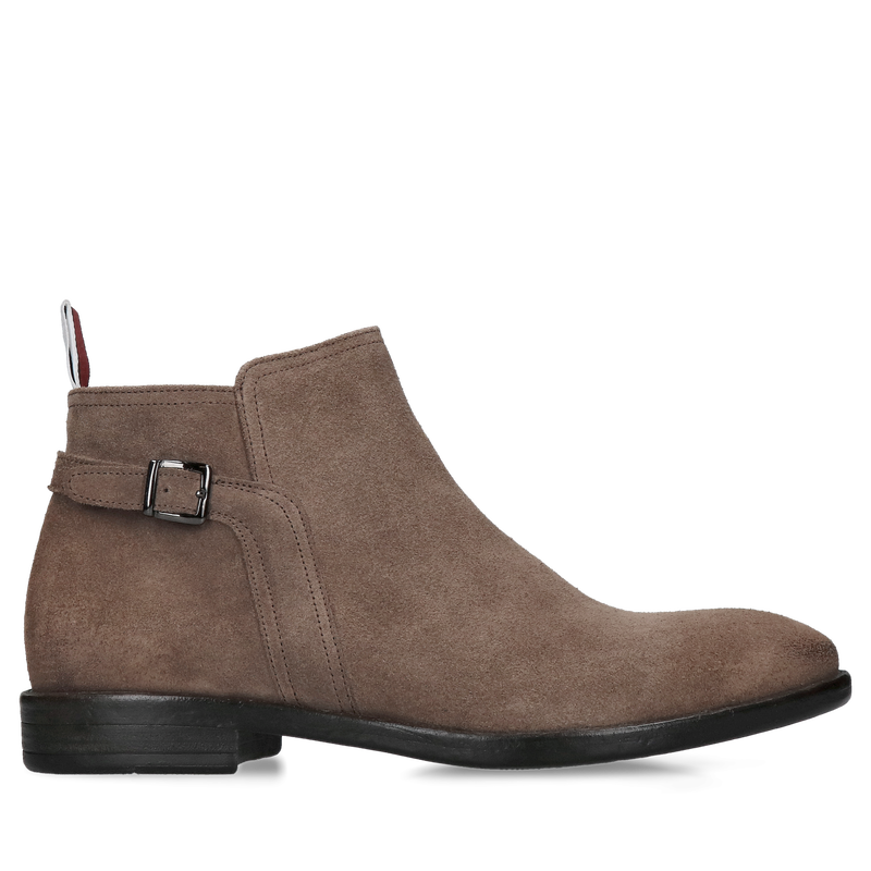 Zamszowe trzewiki męskie nie ocieplane całoroczne, wygodne botki męskie