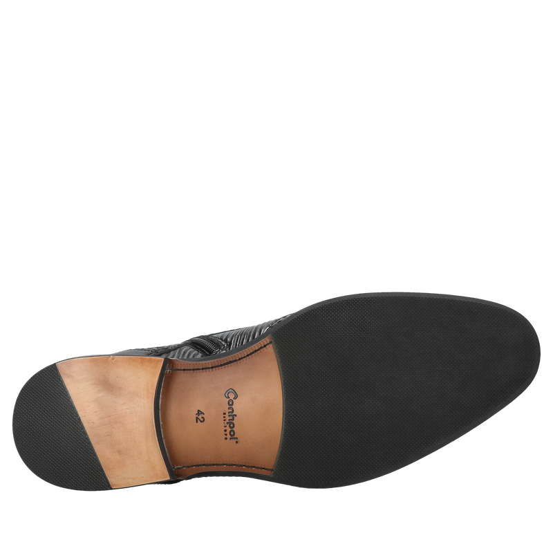 Trzewiki monki czarne, obuwie business casual Conhpol, Konopka Shoes